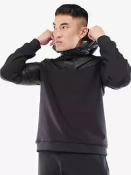 Image of Barbour International Jaxon Quilted Hooded Sweat - Black, Size L, Men