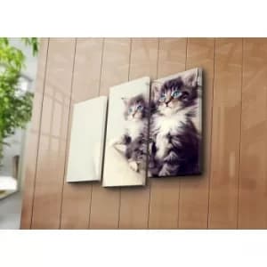 Image of 3NATPAT-20 Multicolor Decorative Canvas Painting (3 Pieces)