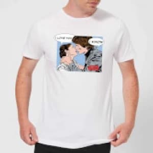 Image of Star Wars Leia Han Solo Love Mens T-Shirt - White - 3XL