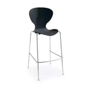 Image of Sienna one piece stool with chrome legs pack of 2 - black