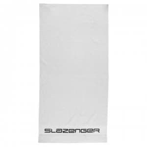 Image of Slazenger Logo Swim Towel - White/Black