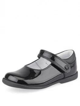 Image of Start-rite Younger Girls Slide School Shoes - Black Patent, Size 5 Younger