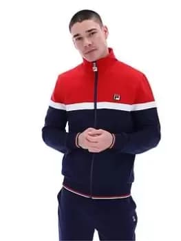 Image of Fila Umar Colour Block Track Jacket - Red/Navy, Size XL, Men