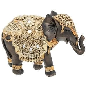 Image of Black Gold Elephant Small Ornament