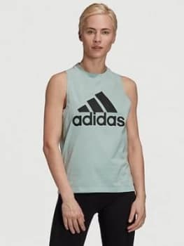 Image of adidas Badge Of Sport Tank, Green Size M Women