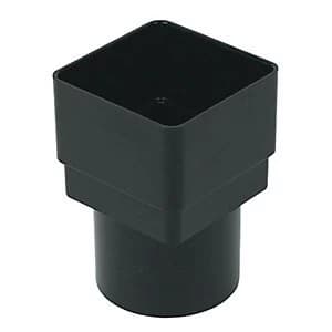 Image of FloPlast RDS2B Square to Round Downpipe Adaptor - Black