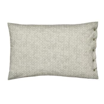 Image of Bedeck of Belfast Yuna Standard Pillowcase Pairs - Sage/White