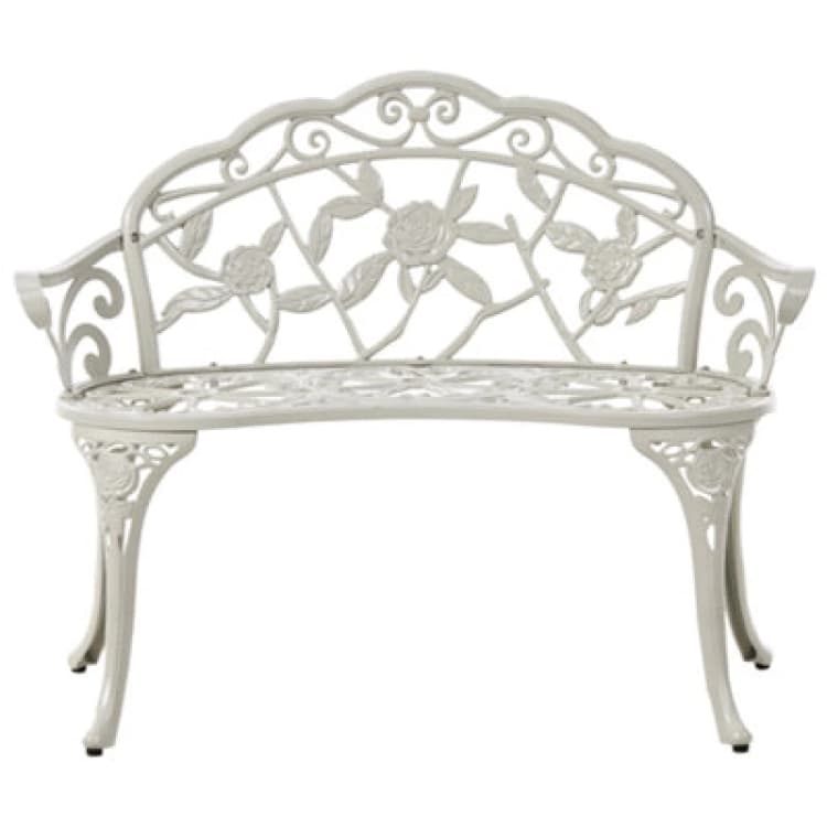 Image of Beliani Garden Bench Piura 88cm Metal White