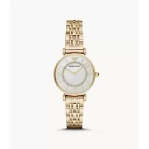 Image of Emporio Armani Womens Two-Hand Gold-Tone Stainless Steel Watch - Gold