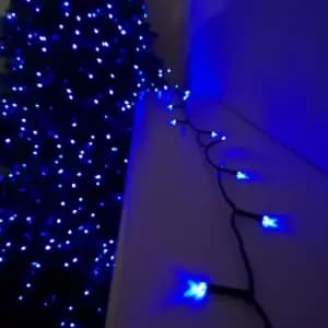 Image of 200 LED 20m Premier Christmas Indoor Outdoor Multi Function Battery Operated String Lights with Timer in Blue