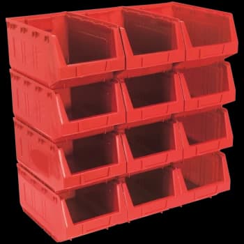 Image of Sealey Plastic Storage Bin 209 x 356 x 164mm RED Pack of 12