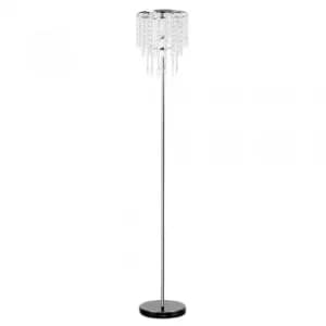 Image of Bronte Chrome Floor Lamp With Crystal Style Droplets