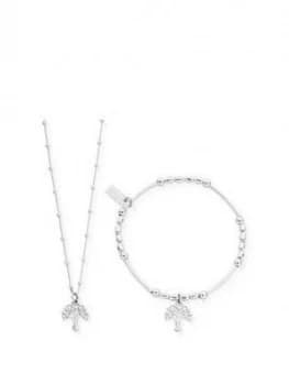 Image of Chlobo Sterling Silver Exclusive Tree Of Wisdom Necklace And Bracelet Set