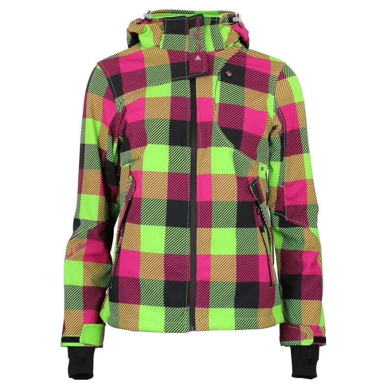 Image of Peak Mountain Womens printed softshell jacket Peak Mountain Aveny Vert Female S