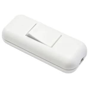 Image of BQ 2A 1 Way Single White Plastic Inline Switch