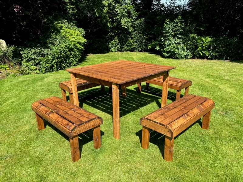 Image of Charles Taylor Trading Knights 8 Seater Table Set Brown