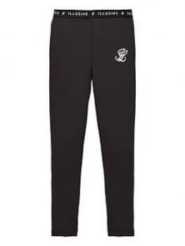 Image of Illusive London Girls Core Leggings - Black, Size Age: 9-10 Years, Women