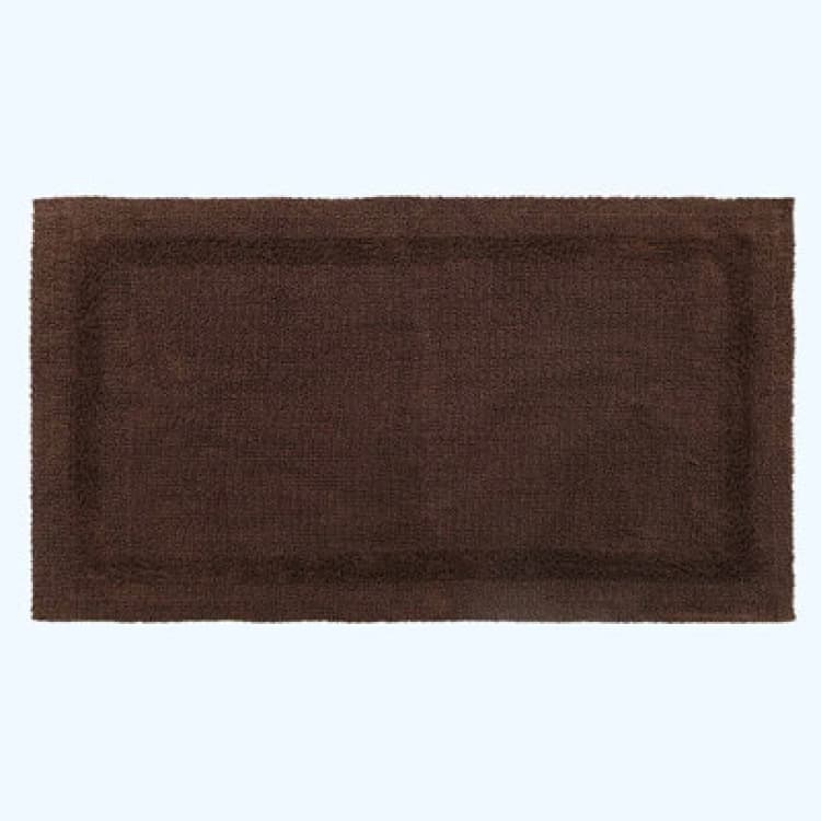 Image of Homescapes Luxury Reversible Cotton Bath Mat - Chocolate