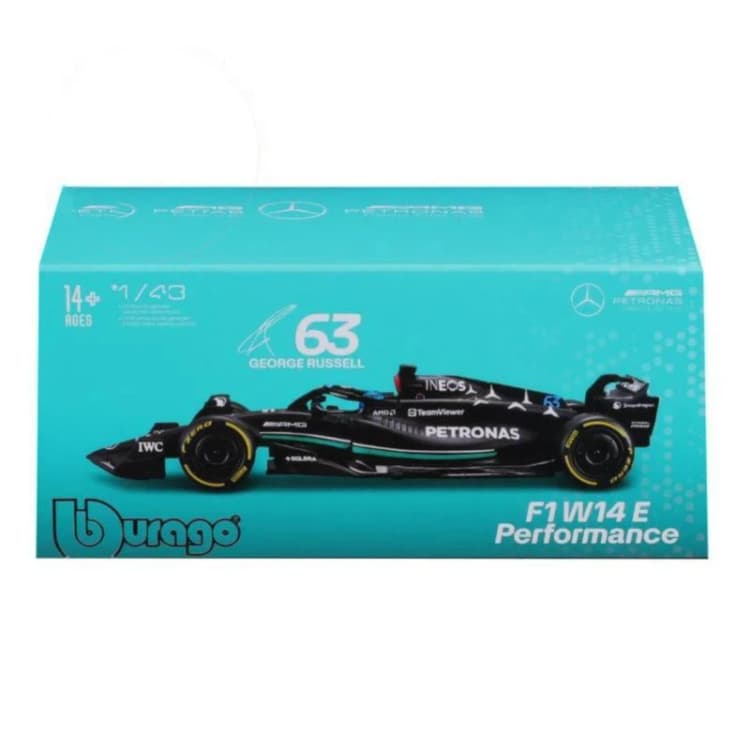 Image of Bburago 1:43 F1 Mb W14 2023 George Russell No. 63 with Helmet Multi unisex