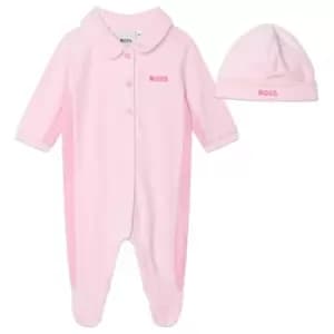 Image of Boss Embroidered Logo Onesie Infant Girls - Pink