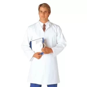 Image of Portwest Mens Single Pocket Food Coat White XS