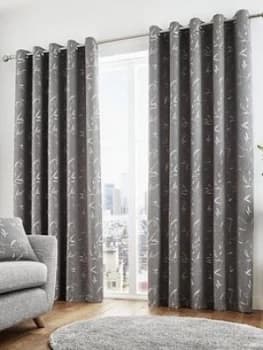Image of Curtina Sagano Lined Eyelet Curtains
