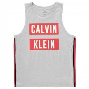 Image of Calvin Klein Performance Large Logo Tank Top - Lt Grey Hth 074