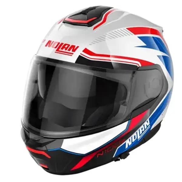 Image of Nolan N100-6 Surveyor N-COM 024 Metal White (Blue Red Black) Modular Helmet Size S