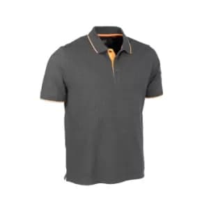 Image of Pique Polo Shirt Dark Grey Marl - Large