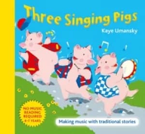 Image of three singing pigs making music with traditional stories