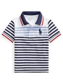 Image of Ralph Lauren Baby Boys Short Sleeve Stripe Polo - Navy