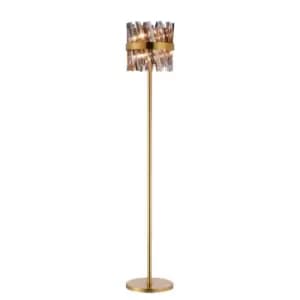 Image of Lysander 8 Light G9, Floor Lamp, Brass, Smoke