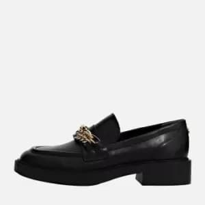 Image of Guess Womens Kabela Chain-Embellished Leather Loafers - UK 4