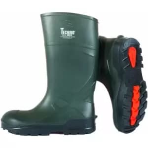 Image of Troya Techno Unisex Adults Safety Wellingtons (11 UK) (Dark Green/Black) - Dark Green/Black
