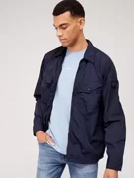 Image of BOSS Lovel Zip 9 Overshirt, Dark Blue, Size 2XL, Men