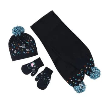 Image of Regatta Peppa hat, glove and scaff set - Navy