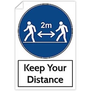 Image of Trodat Health and Safety Sticker Keep your distance PVC 20 x 30cm Pack of 3