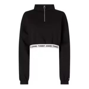 Image of Tommy Jeans Tjw Super Crop Logo Waistband - Black
