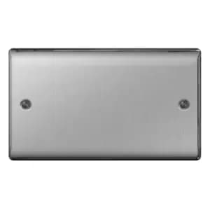 Image of BG Brushed Steel Double Blank Plate - NBS95