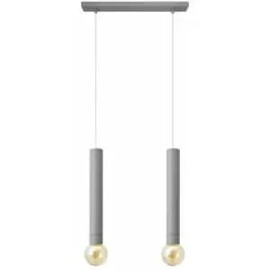 Image of Helam Tuba Straight Bar Pendant Ceiling Light Grey 40cm