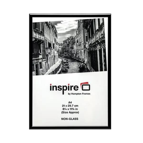 Image of Hampton Frames Hampton Frames Aluminium Certificate Frame A4 Black PAAFA4BLK PAAFA4BLK