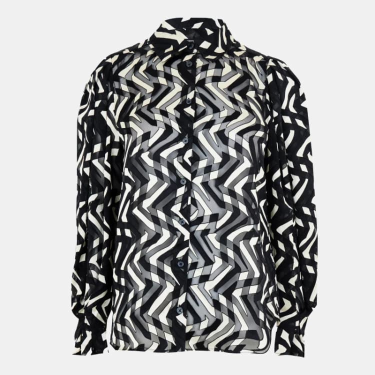 Image of French Connection Diandra Satin Devore Top - Black 10