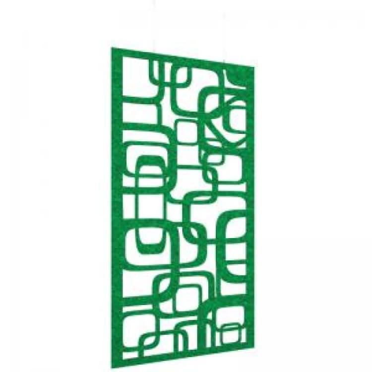 Image of Piano Chords Acoustic Patterned Hanging Screens In Dark Green H2400 x W1200mm with Hanging Wires And Hooks - Bygone