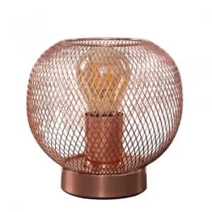 Image of Axton Wire Mesh Table Lamp in Copper
