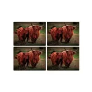 Image of Rural Roots Highland Cows Placemat Pack Of 4