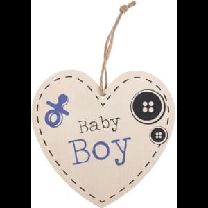Image of Baby Boy Hanging Heart Sign