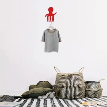 Image of Octopus - Red Red Metal Wall Hook