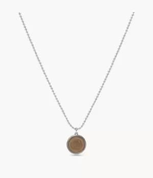 Image of Fossil Men Two-Tone Stainless Steel Pendant Necklace