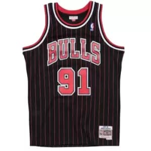 Image of Mitchell And Ness Nba Chicago Bulls 1995-96 Alternate Swingman Jersey Dennis Rodman, Black, Male, Basketball Jerseys, SMJYGS18150-CBUBLCK9
