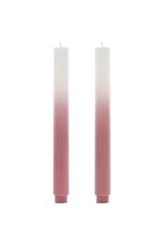 Image of Set of 2 Ombre Dinner Candles - Pink/White